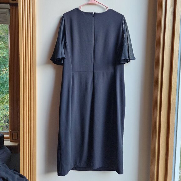 NWT Calvin Klein Black Flutter Sleeve Sheath Dress Size 18W - Picture 16 of 16